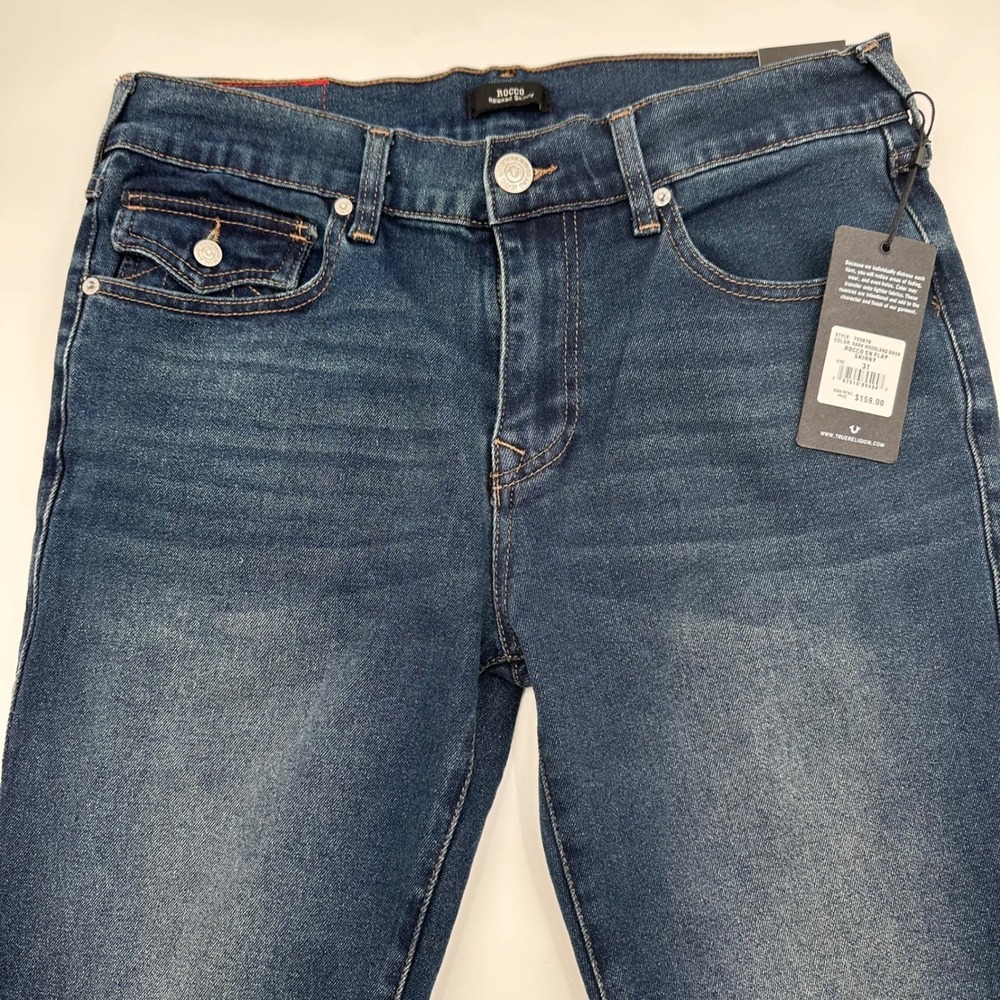 True Religion Rocco Relaxed Skinny Jeans Dark Woodland Wash Men 31x32 700878 NWT